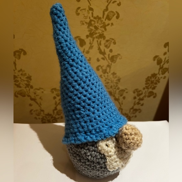 3/$50 Hand Crocheted Scandinavian Christmas Gnome Blue & Gray! - Picture 6 of 10